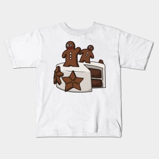 Gingerbread cake cartoon illustration Kids T-Shirt